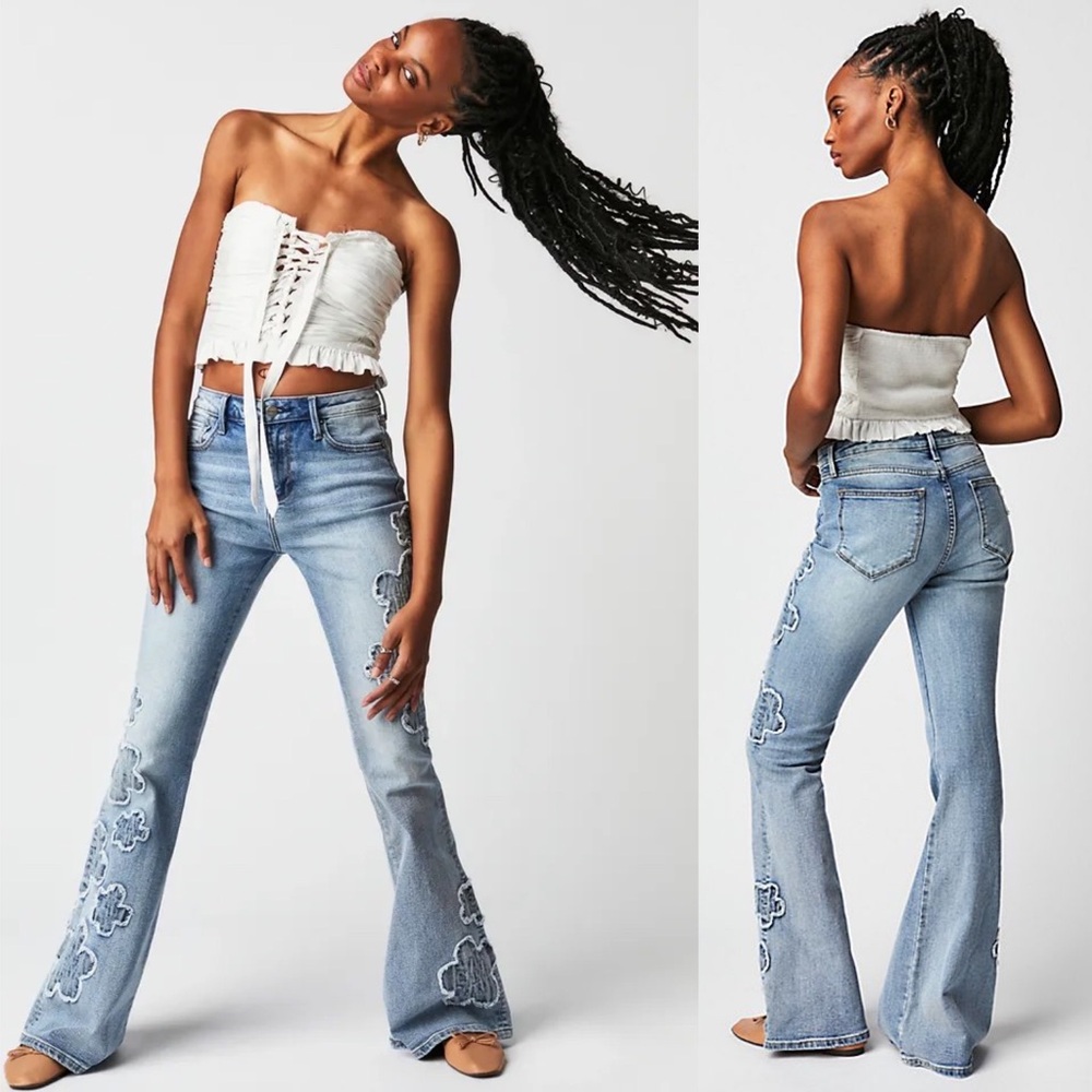 Free People Driftwood Farrah Flare Jeans